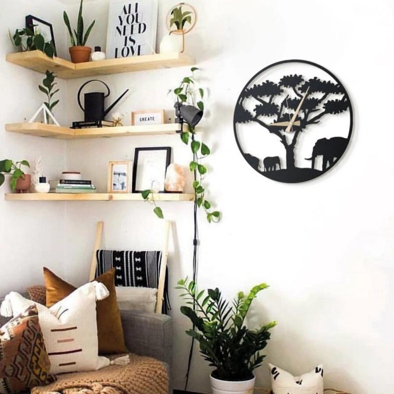 Boom En Olifant Wandklok MS-1022